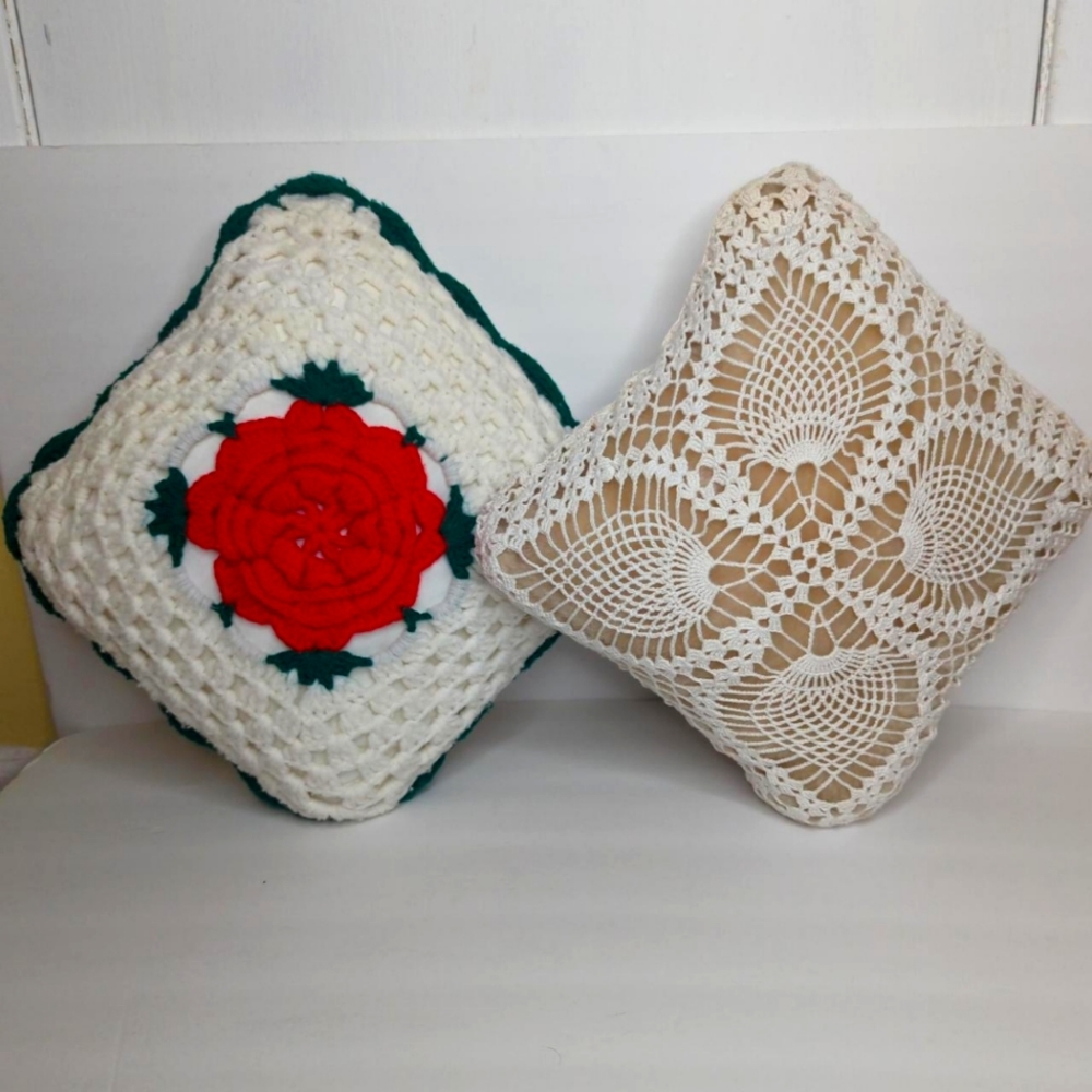 Vintage crochet cushions
